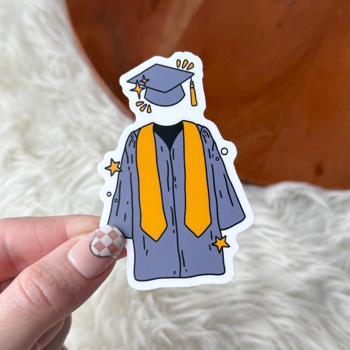 Grad Cap & Gown Graduation Sticker