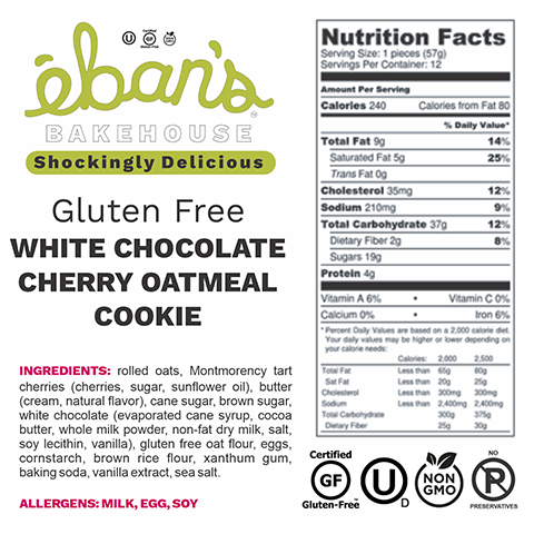 Gluten-Free White Chocolate Cherry Oatmeal Cookies